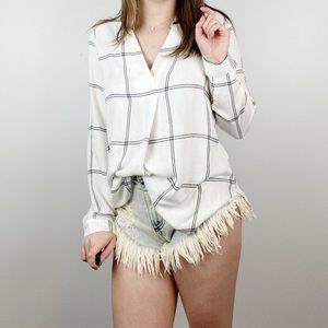 VINCE CAMUTO Long Sleeve Blouse Striped Medium